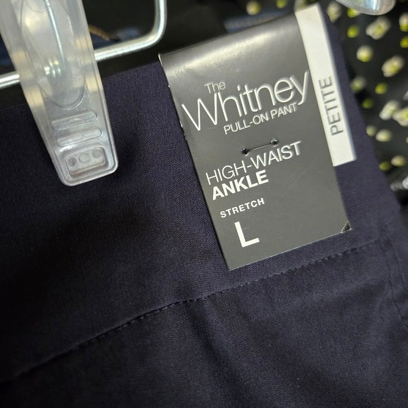 NY & Company Women Whitney Pull On Pant Navy Blue High Waist Ankle L Petite - Picture 5 of 8